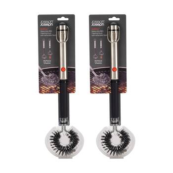 2PK Joseph Joseph GrillOut BBQ Cleaning Brush W/ Retractable Head Steel