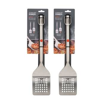 2PK Joseph Joseph GrillOut BBQ Slotted Turner With Retractable Head Steel