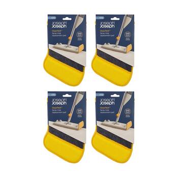 4PK Joseph Joseph CleanTech Spray Mop Replacement Scourer Pad Microfibre