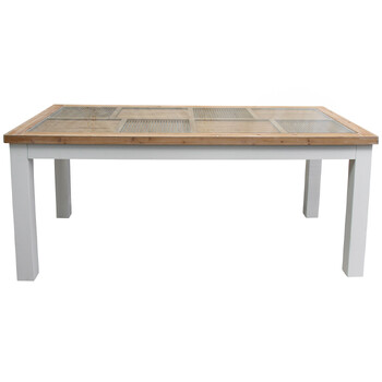 LVD Boston Timber Glass 179.5cm Dining Table Rect Furniture - Whitewash