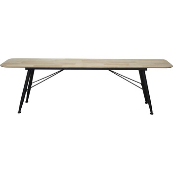 LVD Manhattan Iron Rubber Wood 160x45cm Bench Rectangle - Natural/Black