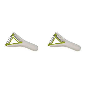 2PK Joseph Joseph Switch 2-in-1 Y-Shape Vegetable Peeler - Stone/Green
