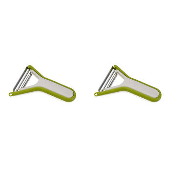 2x 2pc Joseph Joseph Nest Peel Set Vegetable Peelers - Stone/Green