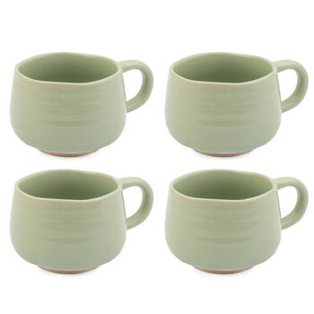 4PK Jamie Oliver Big Love Cosy Cuppa Mug 375ml Stoneware Green