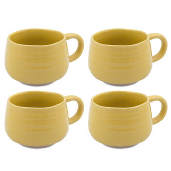 4PK Jamie Oliver Big Love Cosy Cuppa Mug 375ml Stoneware Yellow