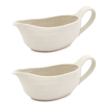 2PK Jamie Oliver Big Love Great 400ml Gravy Boat Stoneware - White