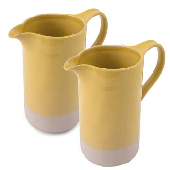 2PK Jamie Oliver Big Love Perfect Stoneware Base Pitcher 1.5L Yellow/Cream
