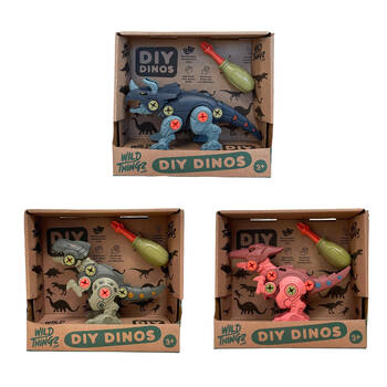 Johnco Wild Thingz DIY Dinosaur T-Rex/Triceratops/Pterosaur Kid's Playset 3Y+
