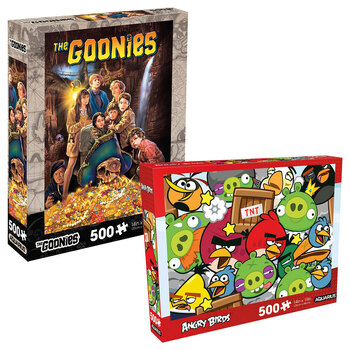500pc Aquarius Angry Birds & The Goonies Jigsaw Puzzle Kids Game Set 35x48cm