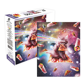 500pc Aquarius 25x20cm Random Galaxy Cat Pizza Jigsaw Puzzle 14y+
