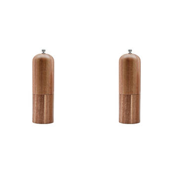 2PK Essen Acacia Wood Spice Grinder 6x18 Pepper Mill Durable Kitchenware Brown
