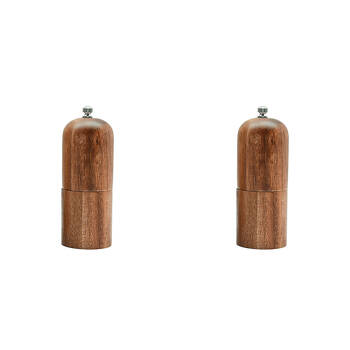 2PK Essen Acacia Wood Spice Grinder 5x13 Pepper Mill Durable Kitchenware Brown