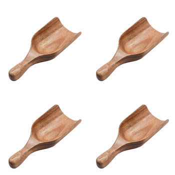 4PK Essen Acacia Wood Scoop 15x5x3cm Durable Natural Kitchen Tool Beige