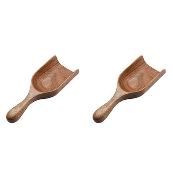 2PK Essen Acacia Wood Scoop 21x8x4cm Durable Natural Kitchen Tool Brown