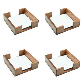 4PK Essen Acacia Napkin Holder 20x20x6 Elegant Kitchen Linen Tableware Beige