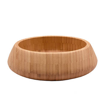 Essen Bamboo Flat Bowl 22x6cm Salad Durable Lightweight Natural Serveware Beige