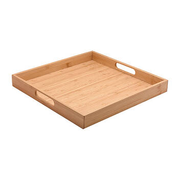 Essen Bamboo Square Tray 35x4cm Serving Natural Finish Serveware Beige