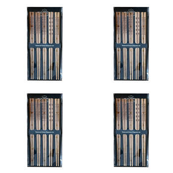 4x 5pc Essen Bamboo Chopsticks Natural Finish Cutlery Dining Utensils Beige