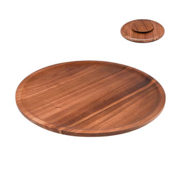 NF Living Acacia Wood Large Lazy Susan 45cm Dinnerware/Serveware Brown