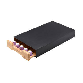 NF Living Bamboo Pod Storage 40x24x6 Coffee Capsule Drawer Home Décor Black