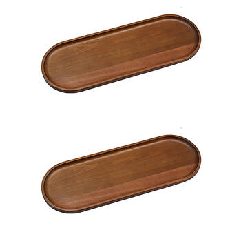 2PK NF Living Acacia Long Platter 40x15cm Wood Dinnerware/Serveware Brown