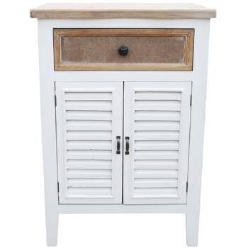 LVD Fir Wood 55x68cm Cabinet Shutter w/ Drawer Furniture - White/Wash