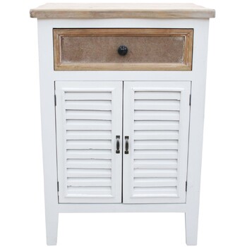 LVD Fir Wood 55x68cm Cabinet Shutter w/ Drawer Furniture - White/Wash