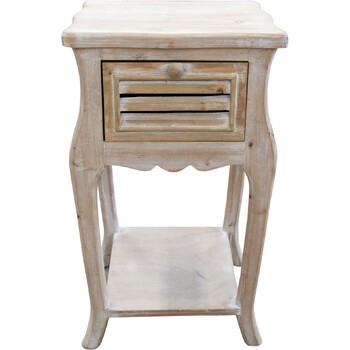 LVD Lenno Fir Wood 38x65cm Bedside Table w/ Drawer Furniture - Natural