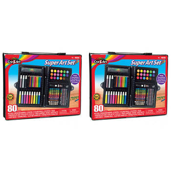 2x 80pc Cra-Z-Art Super Art Material Stationery Colouring Crayons Kids 4y+