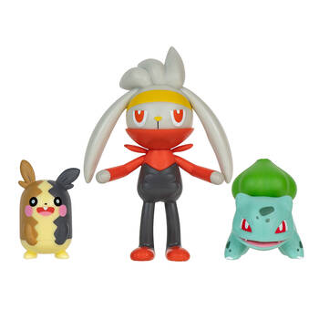 3pc Pokemon 2/3in Battle Collectible Figures Kids/Children Toy 4y+ Assorted
