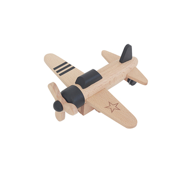 Kiko & gg Kikoki Friction Propeller Plane Kids/Children Wooden Toy 3+ Black