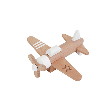 Kiko & gg Kikoki Friction Propeller Plane Kids/Children Wooden Toy 3+ White