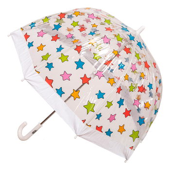 Clifton Kids 67cm Clear Dome Umbrella - Multi Stars