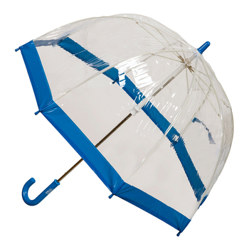 Clifton Kids 67cm Clear Dome Umbrella - Blue Border