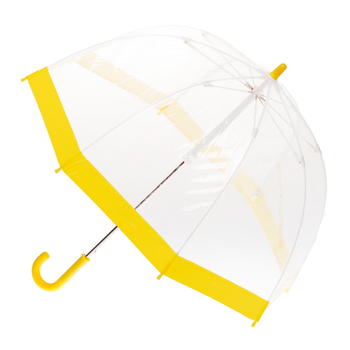 Clifton Kids 67cm Clear Dome Umbrella - Yellow Border