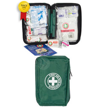 Green Essential First Aid Kit Travel/Travelling Safety Medical Injury Treatment