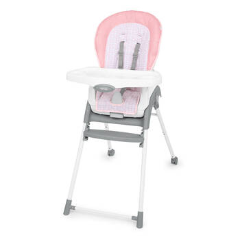 Ingenuity Trio Foldaway 6-in-1 Baby High Chair w/Detachable Booster Pink 6m+