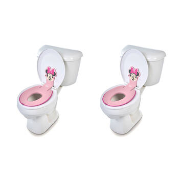 2PK Disney Junior Minnie Mouse Flip & Sit Potty Seat Kid's Toilet Training Tool Pink