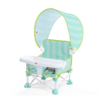 Bright Starts Pop N Sit Cabana Portable Baby Booster High Chair w/ Canopy 6m+