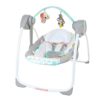 Bright Starts Whimsical Wild Portable Baby Swing w/6 Speeds & 10 Sounds 0m+