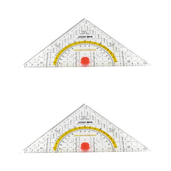 2PK Kum Students Precise Compass-Triangle Protractor Drawing Instrument 22cm