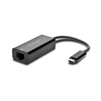 Kensington CA1100E USB-C Male to Ethernet Female Adapter For Laptop - Black