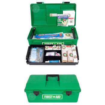 48Pc Emergency Medical First Aid Kit Portable Case/Handle Work/Office/Home/Car