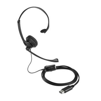 Kensington Mono Headset w/ Inline Mic Control - Black
