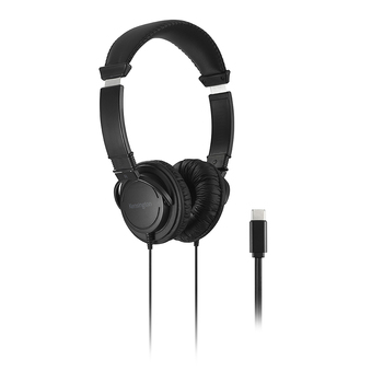 Kensington USB-C Wired On-Ear Hi-Fi Headphones For Laptop - Black