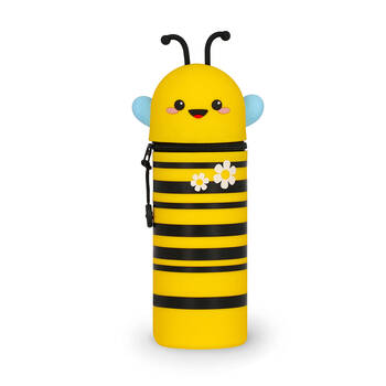 Legami 2-in-1 Silicone Pencil Case Stationery Organiser Yellow Kawaii Bee