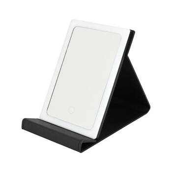Kate Hill LED Rechargable USB Cable Light Up Travelling Mirror 21x14x2cm Black