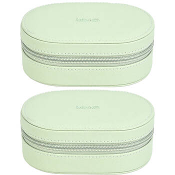 2PK Kate Hill Travelling Jewellery Organiser Storage Bag Case 14.5x8.5x5cm Pistachio