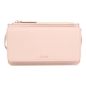 Kate Hill Travelling Wallet Accessory w/ Crossbody Strap 12.5x12.5x4cm Blush