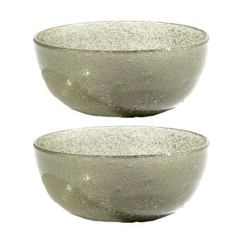 2PK KAS Australia Mini Bubble Glass Bowl Textured Matte Glass One Size Sage